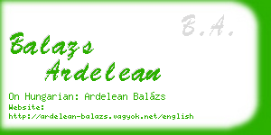 balazs ardelean business card